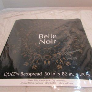 Belle Noir Queen Soft Cream Bedspread